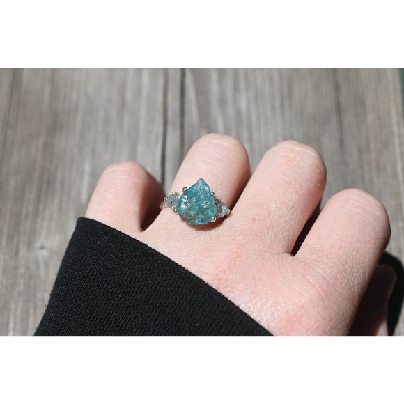 alternative raw diamond engagement ring raw crystal size 4 5 6 7 8 8 9 10 11 12 - Picture 4 of 5